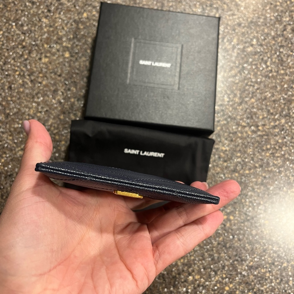Saint Laurent Navy Blue Card Holder - Picture 4 of 6